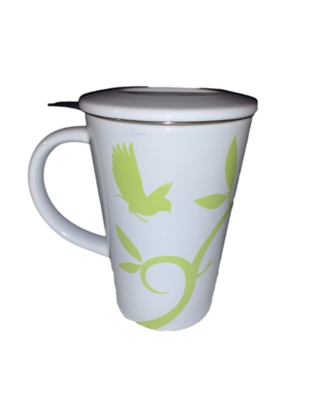 DAVIDsTEA White Lime Green Bird Leaf Tea Mug with Infuser One Size